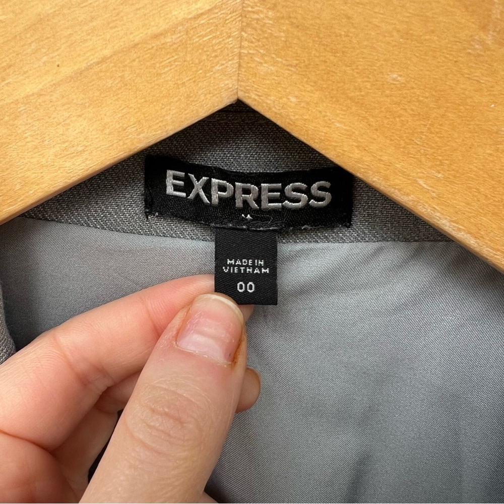 Express Gray Blazer Suit Jacket - image 3